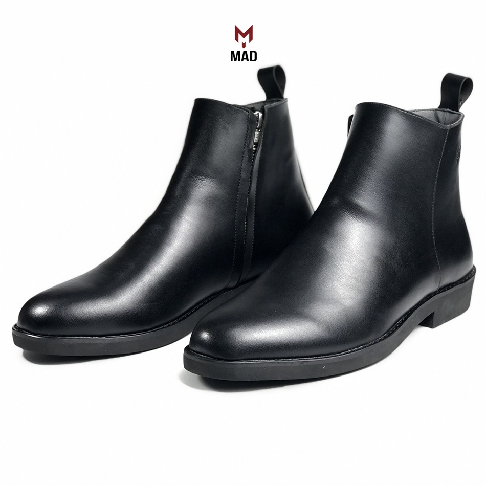 Giày công sở Chelsea Zip Boots MAD brown cao cổ nam da bò nhập khẩu cao cấp chính hãng giá rẻ tại hà nội