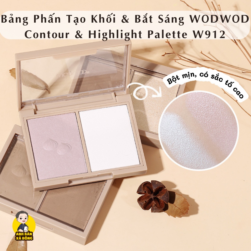 Bảng Phấn Tạo Khối & Bắt Sáng WODWOD Contour & Highlight Palette W912