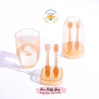 Bộ bàn chải , rơ lưỡi silicon kèm cốc