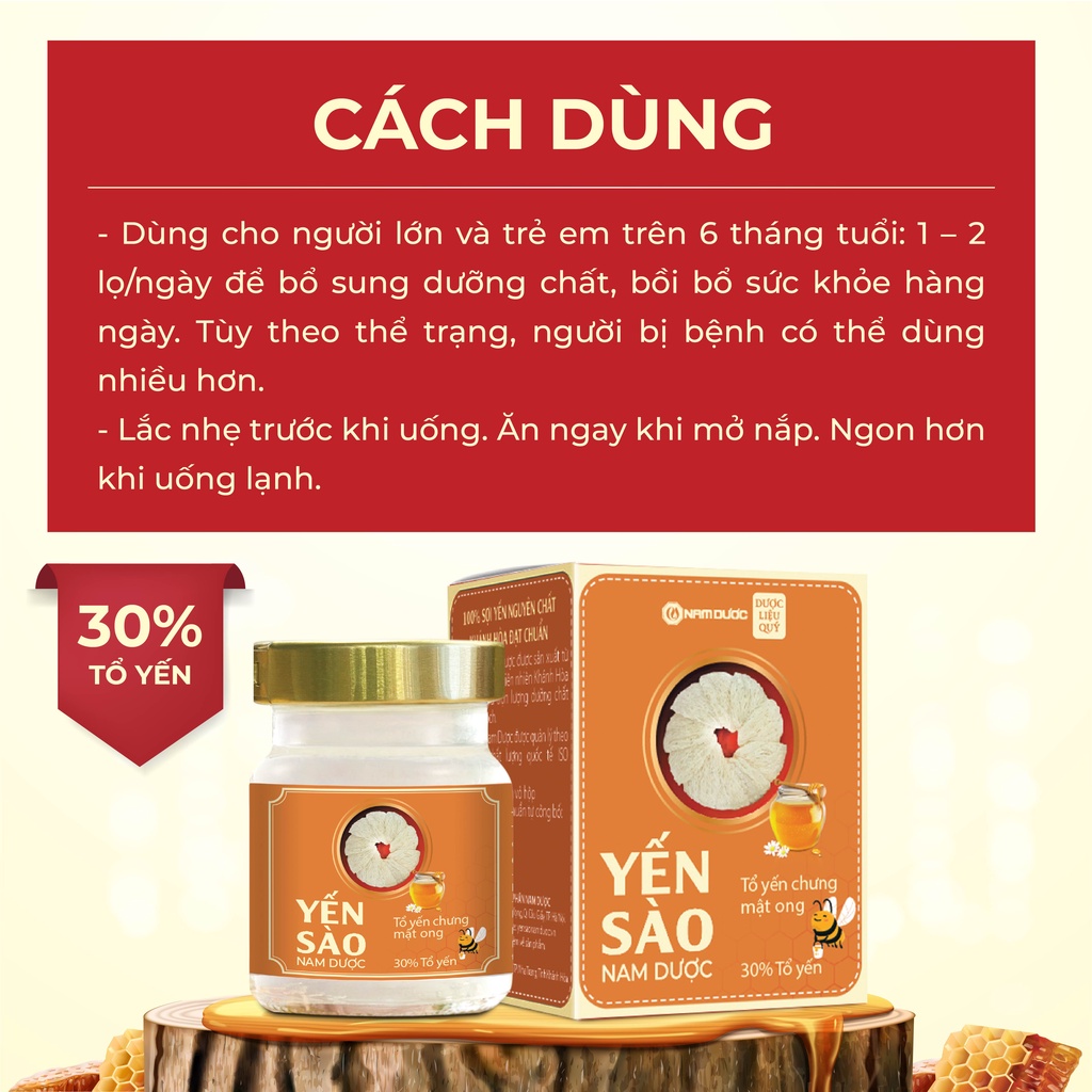 [Combo 10 hũ] Yến sào Nam Dược Tổ yến chưng mật ong