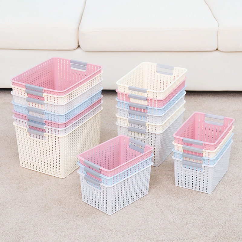 Rổ Nhựa Giả Đan Mây 3 size Nhựa Việt Nhật (MS: 3415-1 / 3415-2 / 3415-3 ), Giỏ đựng quần áo, dụng cụ nhà bếp