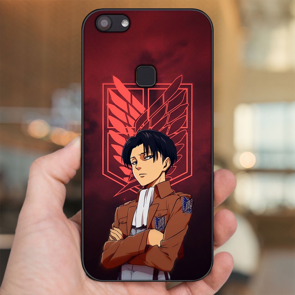 Ốp lưng Vivo V7, V7 Plus viền đen in hình Levi Ackerman Attack On Titan