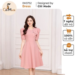 Đầm công sở CITI MODE FASHION thiết kế dáng A đính cúc ngực DH3752