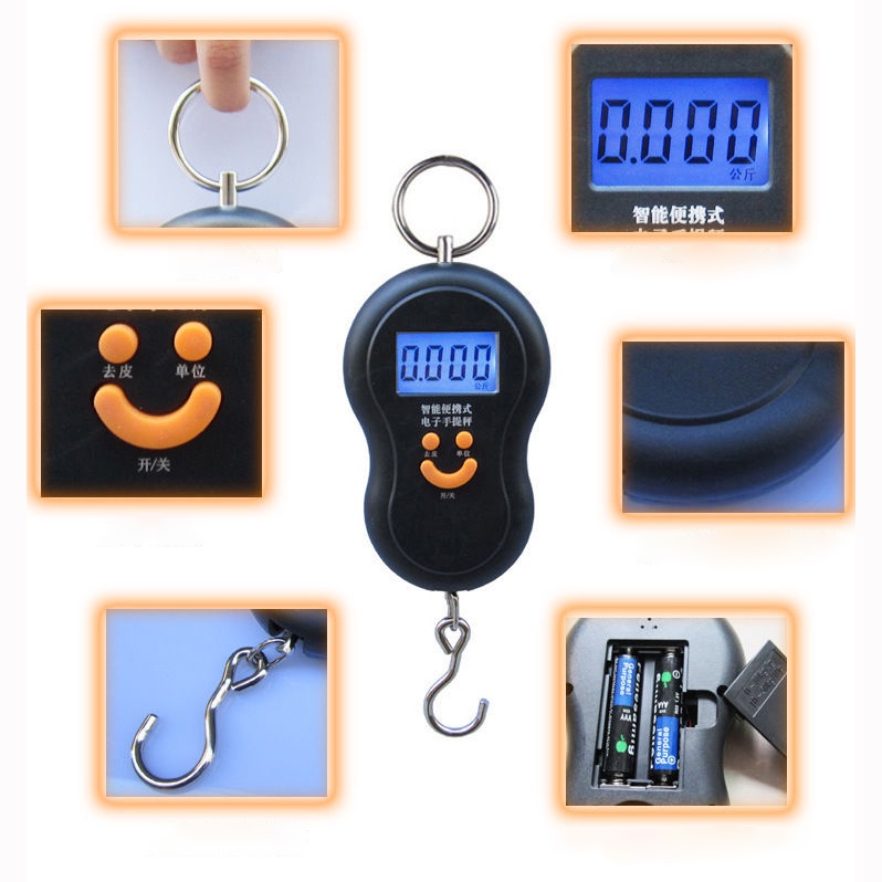 Cân điện tử Bella925 cân cầm tay dùng cân hành lý hay cân đi chợ 50kg màu ngẫu nhiên