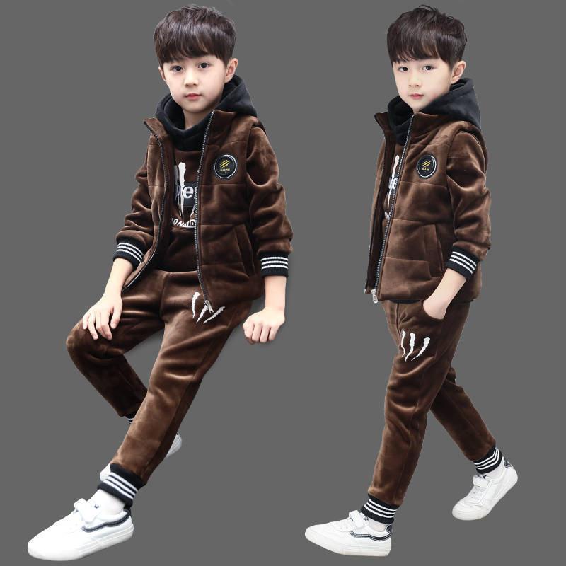 Set Đồ Mùa Đông Gồm Áo Liền Quần Bằng Vải Nhung Dày Ba Món Cho Bé Sơ Sinh plus