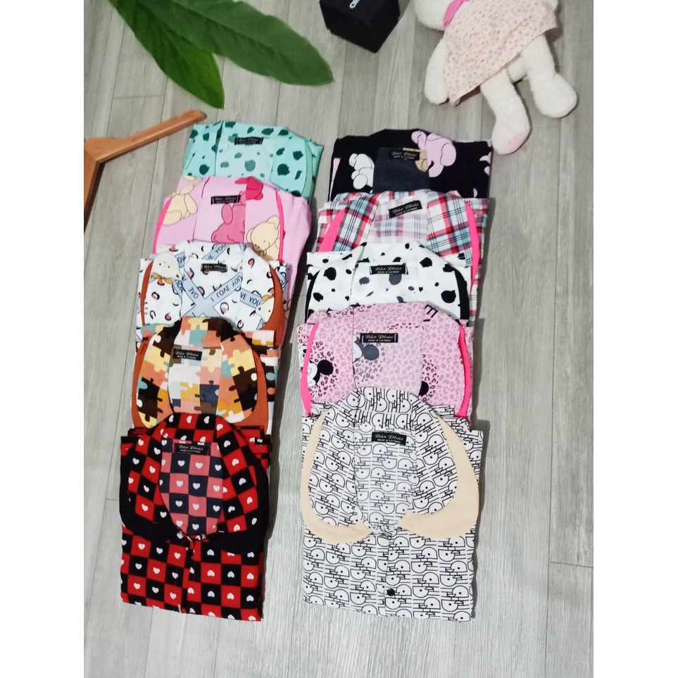 Bộ tiểu thư áo tay dài quần dài vải lụa hàn mặc nhà