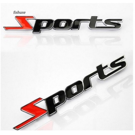 Tem nhãn kim loại 3D Logo chữ SPORT SPORTS dán xe hơi ô tô tương thích các xe Hyundai Accent và Toyota Vios Innova