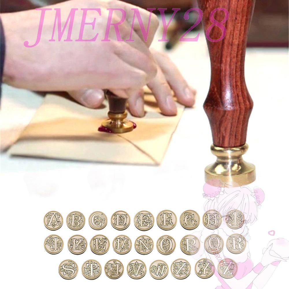 Con Dấu Đóng Phong Bì Thư Tay Cầm Gỗ Khắc 26 Chữ Cái A - Z Cổ Điển