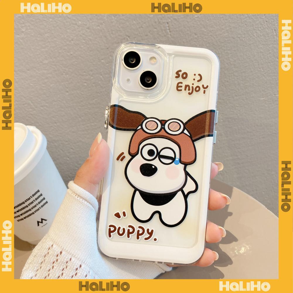 Case For iPhone 14 Pro Max Soft Silcone Big Hole Space Case Cartoon Cute Dog Plating Buttons Camera Protection Shockproof For iPhone 14 13 12 11 Plus Pro Max 6 7 8 Plus XR XS
