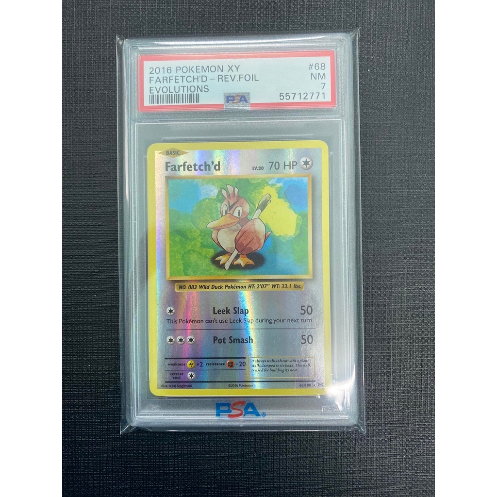 Thẻ bài Pokemon TCG - Graded PSA 7 - Farfetch'd - Reverse holo - Evolution XY - ENG