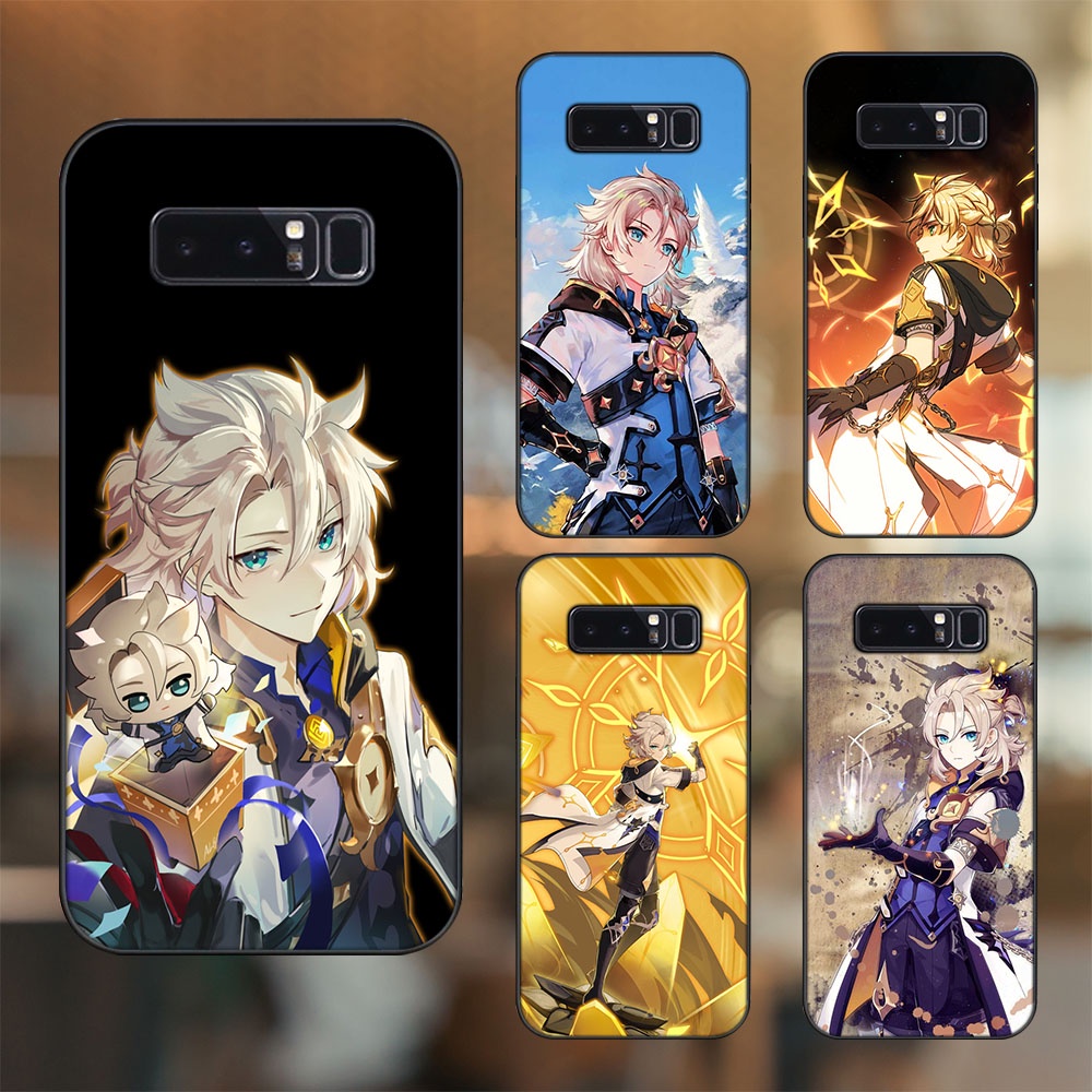 Ốp lưng Samsung Note 8 viền đen in hình Albedo Genshin Impact