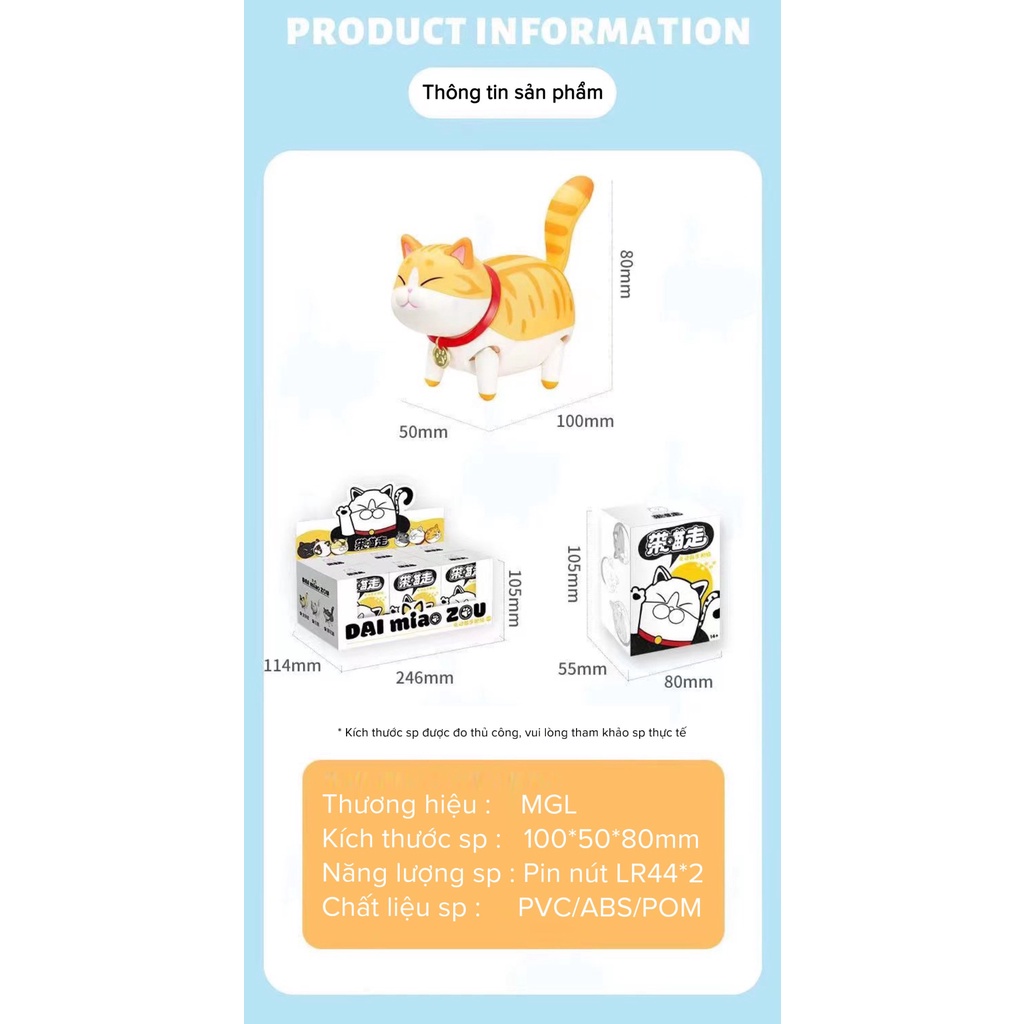 BLIND BOX  Mô hình mèo dễ thương tự động chạy bằng pin độc đáo