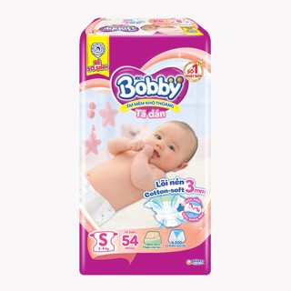 Tã - Bỉm dán Bobby Size S 54 miếng (Cho Trẻ 4 - 8kg)