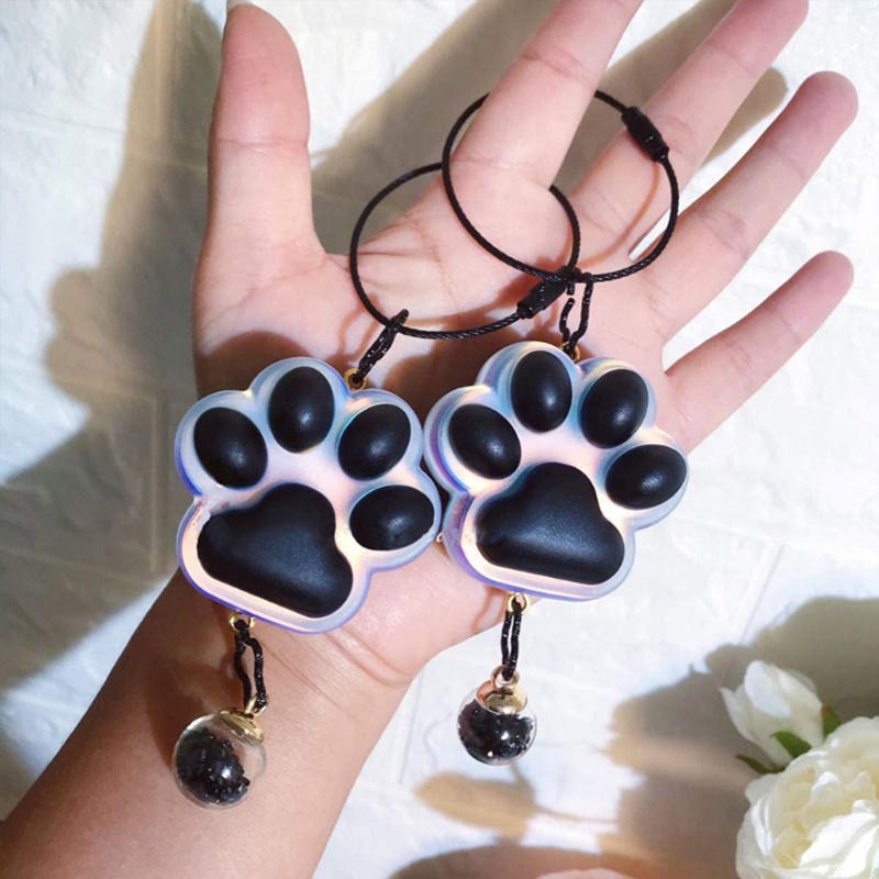 Khuôn Silicone Làm Móc Khóa Bằng Pha Lê Epoxy UV Hình Dấu Chân Mèo