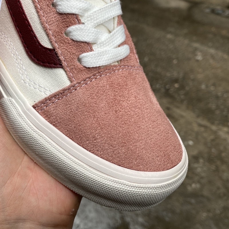 Giày Vanss trắng Hồng nữ loại đẹp J2404 Omen Sneaker