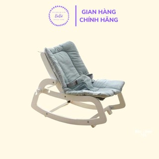 Ghế bập bênh chân gỗ đa năng rocking chair hugme 2022 cho bé nằm ngủ, thư giãn, ghế rung cho bé