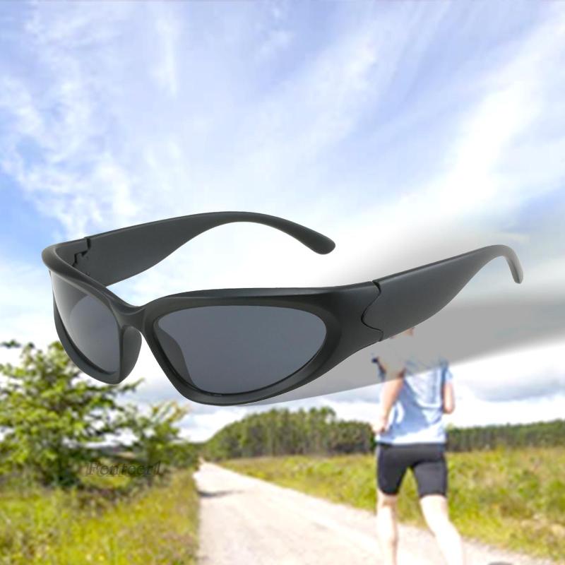 Kính Mát Hình Chữ Nhật Màu Đen Phong Cách Punk Hiphop Fenteer1] Thời Trang