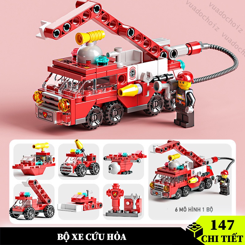 Mô hình đồ chơi lắp ráp xếp hình ô tô máy bay phát triển trí tuệ cho bé trai