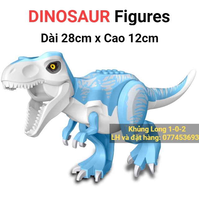 Đồ Chơi Khủng Long Bạo Chúa T-rex Màu Xanh Dương Jurassic World 2022 Hãng Lele