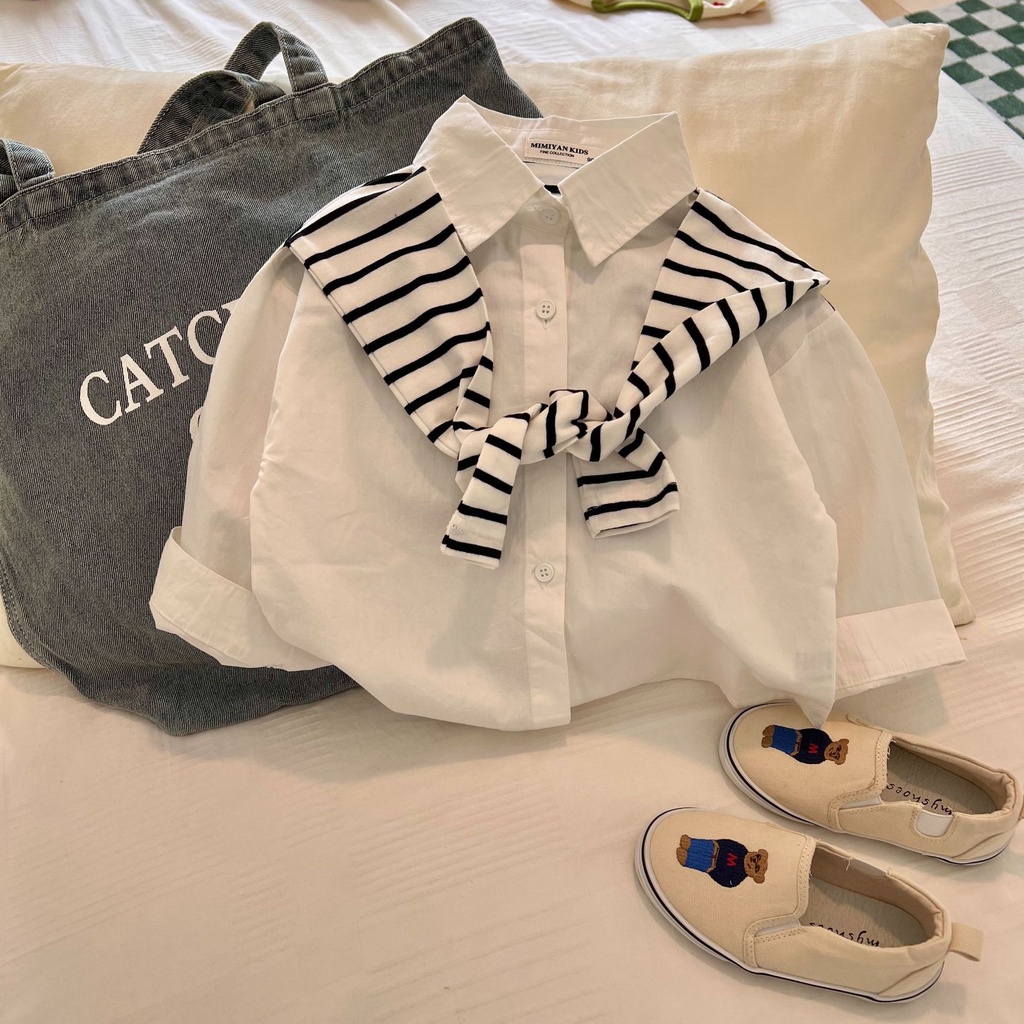 Áo Sơ Mi Korean Trẻ Em Cho Bé Trai Và Bé Gái Phong Cách Độc Lạ Chất Liệu Vải Đũi Thoáng Mát Heri Kids.