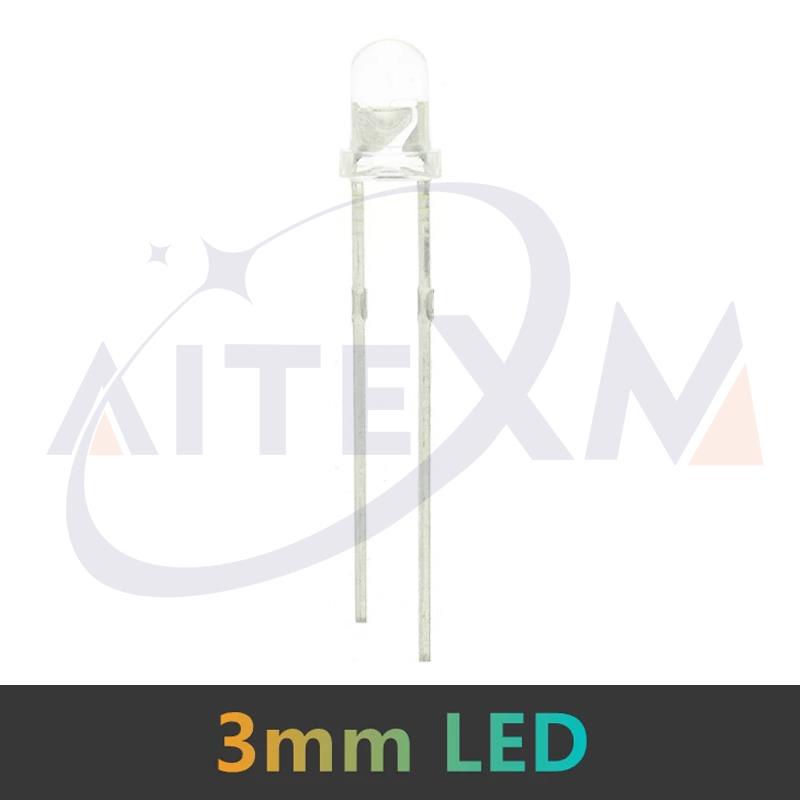 1 Cái Đèn Led Diode 3mm 5mm Màu Trắng / Xanh Lá / Đỏ / Xanh Dương / Vàng F3 F5 Tự Làm Mới