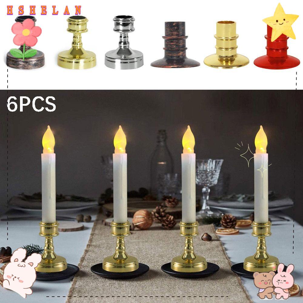 Bộ 6 Đế Đèn Cầy Bằng Nhựa Dùng Trang Trí Tiệc Tùng