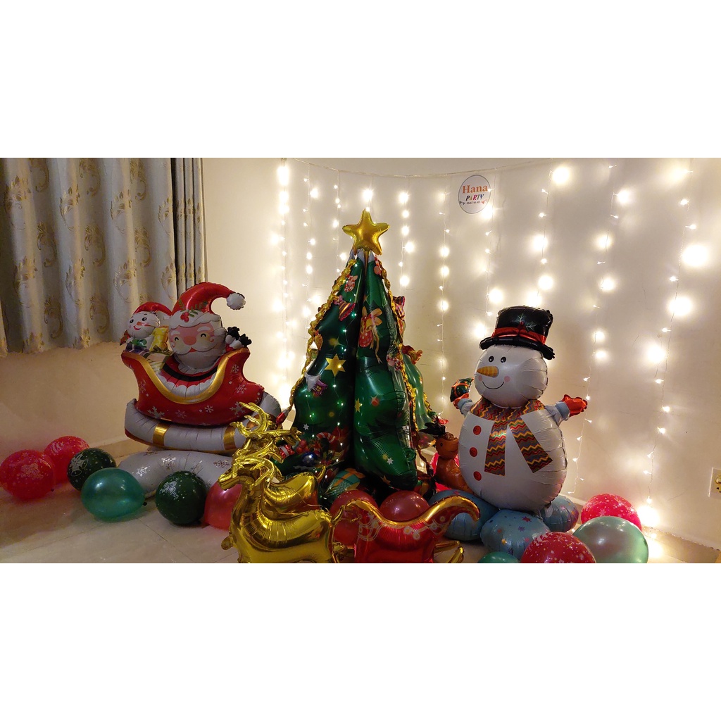 Bong Bóng Cây thông Xe Tuần Lộc Người tuyết Ông già noel 4D TRANG TRÍ GIÁNG SINH NOEL MERRY CHRISTMAS hot trend 2022