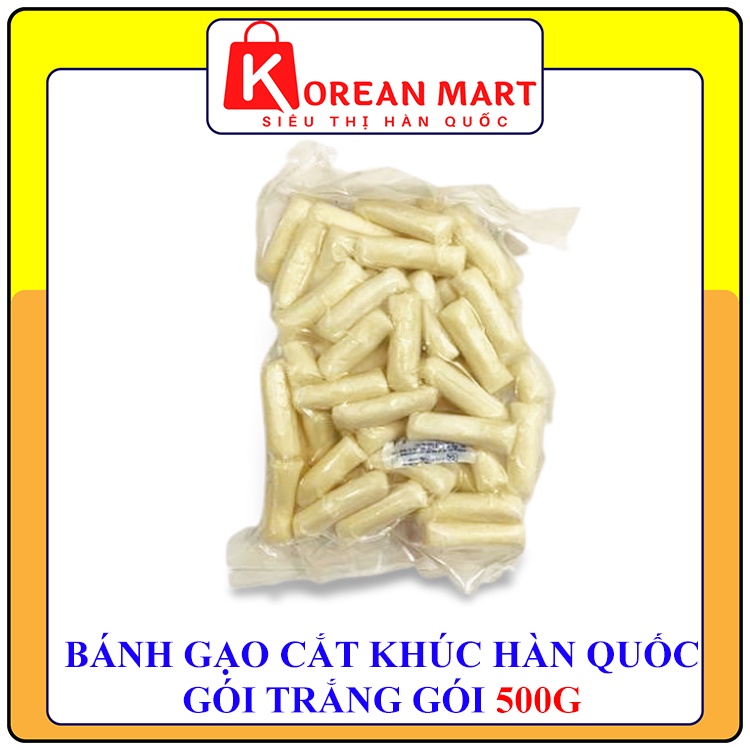 Bánh gạo cắt khúc làm tokbokki gói trắng 500g và gói 250g