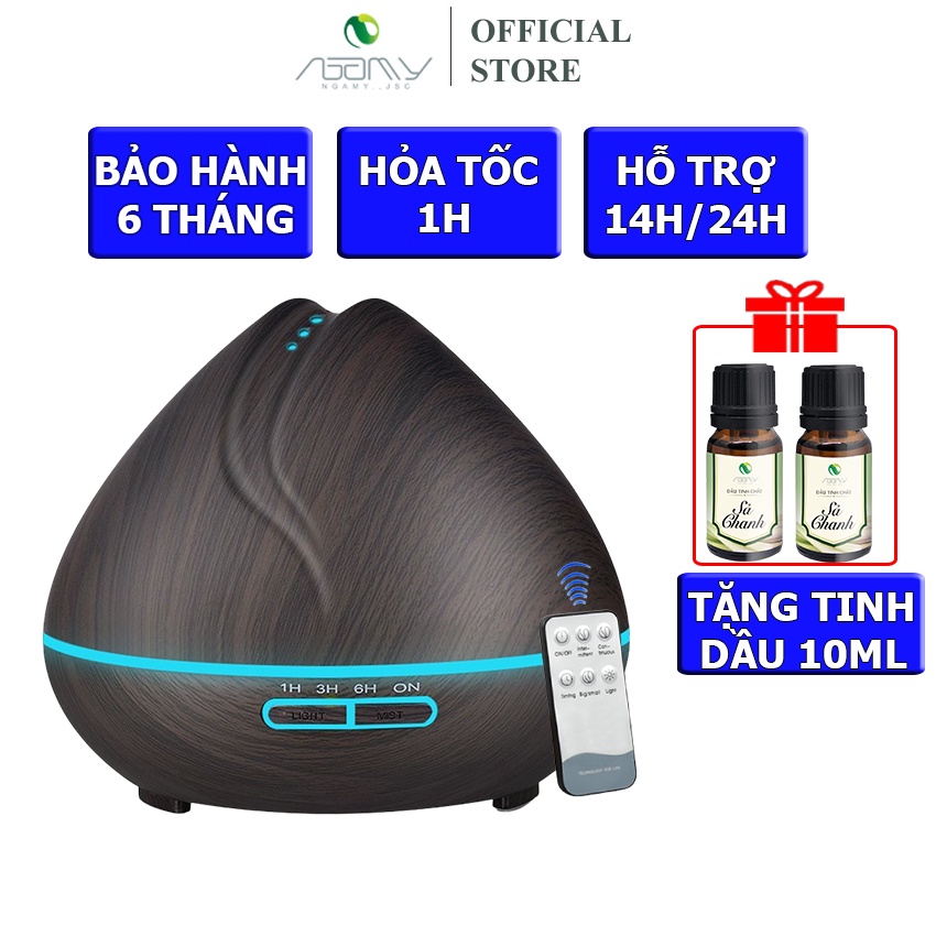 Máy Xông Tinh Dầu Búp Sen Tặng Tinh Dầu Cao Cấp Và Điều Khiển Bù Ẩm Máy Hết Nước Tự Ngắt Có Đèn Led 7 Màu Có Hẹn Giờ