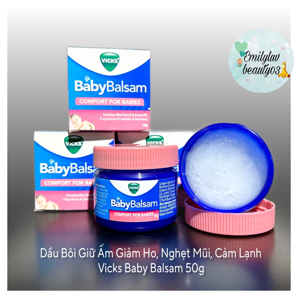 Dầu Bôi Ấm Ngực Vicks BabyBalsam 50g