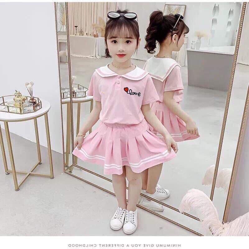 SuMi Đầm váy cho bé đầm thuỷ thủ cotton 4 chiều cao cấp SUMI đầm có tay cổ lá sen cho bé đầm mặc tết,đồ tết