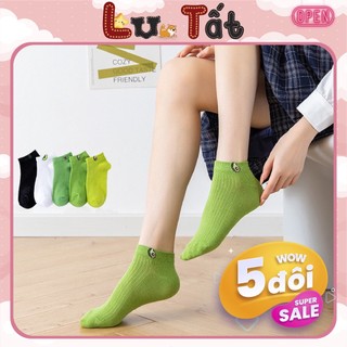 Set 5 đôi tất vớ nữ cổ thấp họa tiết bơ xanh - mã d1r15