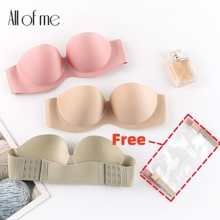 Áo Lót Nâng Ngực Không Dây Không Đường May Màu Trơn Trong Suốt Gợi Cảm Cho Nữ