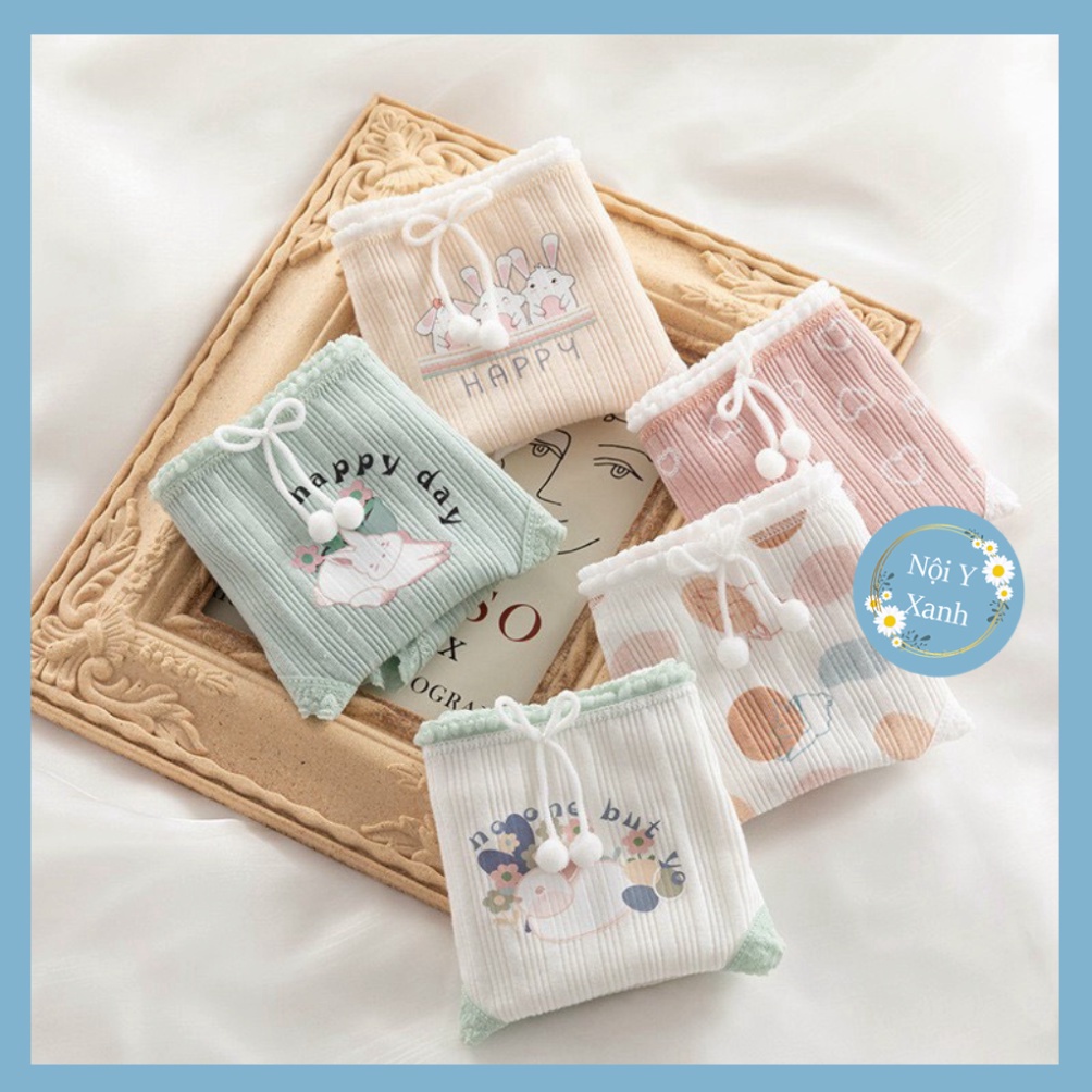 Quần Lót Nữ Cotton Tông Xanh Kháng Khuẩn Nhiều Họa Tiết  Xinh Xắn mã nội y xanh, chất đẹp, deal tốt
