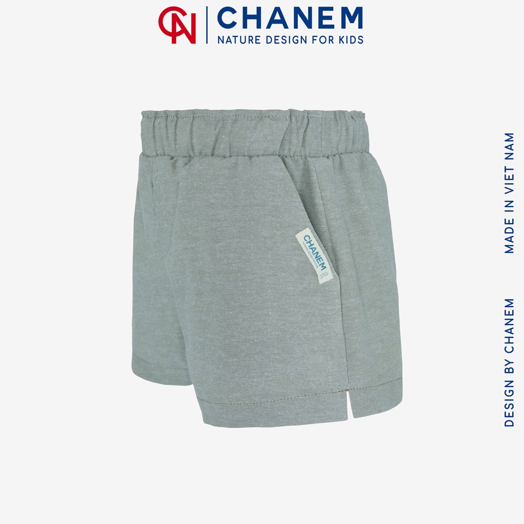 Quần đùi cho bé trai và bé gái thiết kế xẻ gấu thể thao CHANEM chất cotton đáng yêu cho bé từ 1 - 10 tuổi