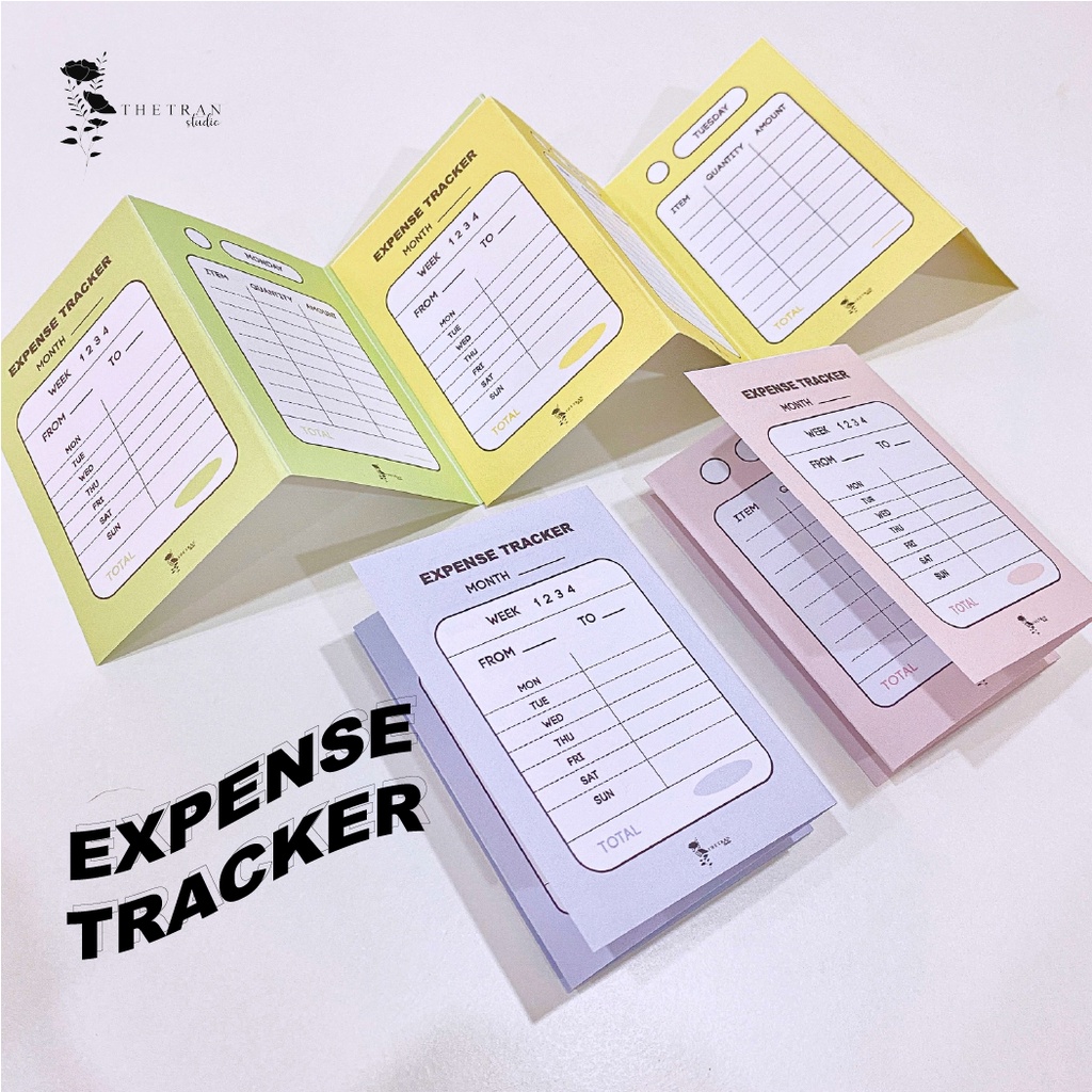 𝐞𝐱𝐩𝐞𝐧𝐬𝐞 𝐭𝐫𝐚𝐜𝐤𝐞𝐫 (4) bộ giấy kế hoạch chi tiêu 2 mặt Half A4 / thetranstudio