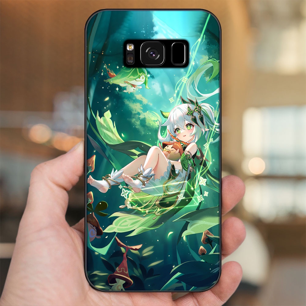 Ốp lưng Samsung S8, S8 Plus viền đen in hình Nahida Genshin Impact