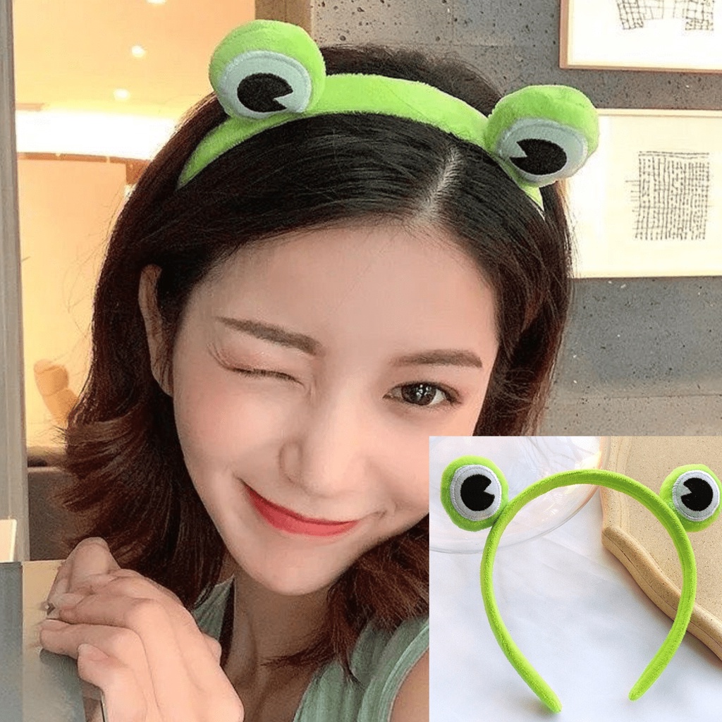 Bờm Tóc Hình Con Ếch Xanh Cute Hottrend Ngộ Nghĩnh Cho Bạn Nữ Bờm Băng Đô Rửa Mặt