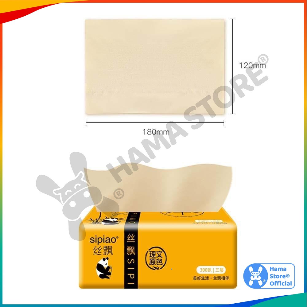 Giấy ăn gấu trúc khăn giấy tre gói 300 tờ 3 lớp siêu dai mềm mại siêu sạch