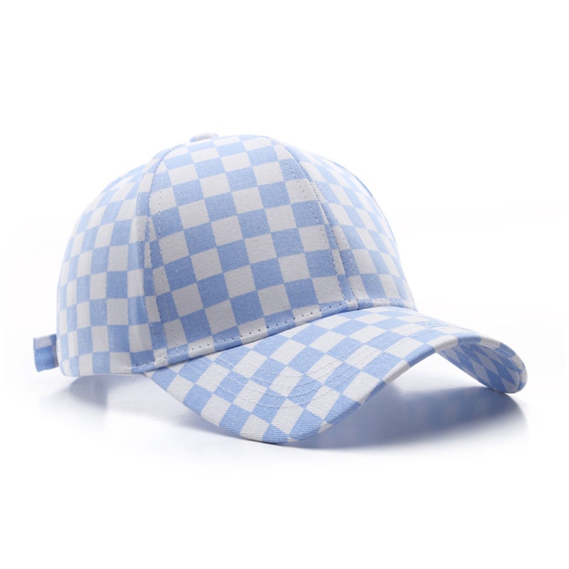 Nón Lưỡi Trai Họa Tiết Caro Trắng Đen Phong Cách Harajuku Cho Nam Nữ