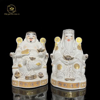 Tôn tượng thần tài thổ địa c áo trắng bằng men sứ - phật giáo tuệ quang