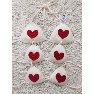 Bikini cherry Áo bikini len móc thủ công Bralette