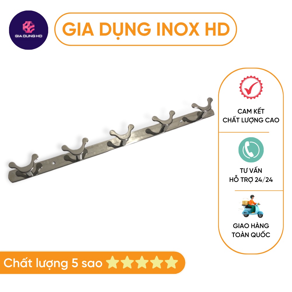 Móc áo 5 chấu 💥 GIÁ CỰC TỐT 💥 Giá móc treo quần áo hình Bướm inox sus 304 cao cấp