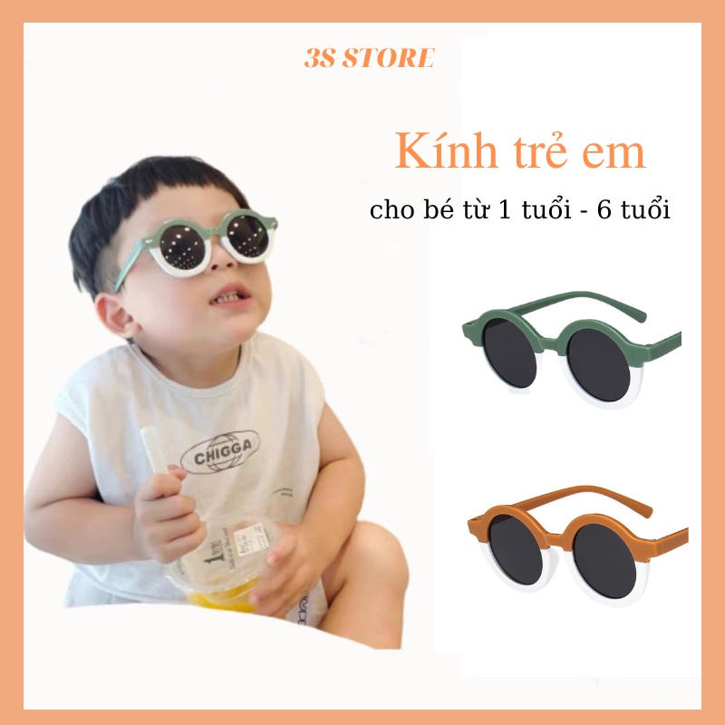 Kính mát cho bé gái bé trai từ 1 đến 6 tuổi mắt kính râm chống tia UV chống bụi cho bé mã K03