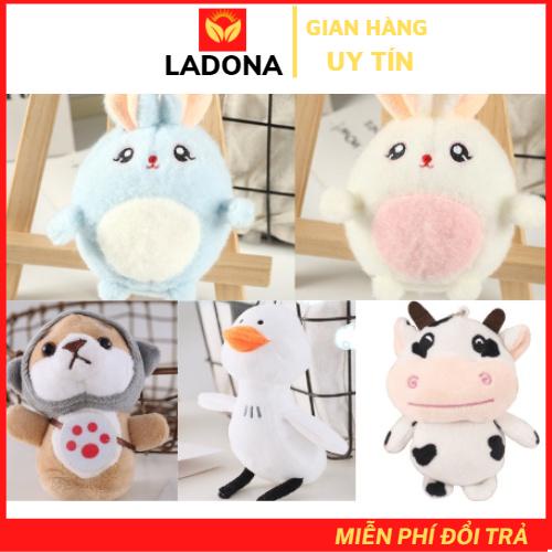 Móc khóa gấu bông,vịt bông,bò sữa treo balo siêu dễ thương LADONA MK2
