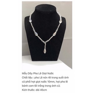 Vòng cổ pha lê giọt nước phối pha lê nón [33]