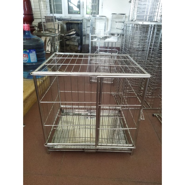 Lồng Chó Inox Mái Vuông
