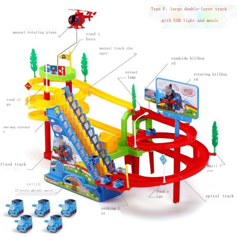 Đồ chơi trẻ em Đường Ray Xe Lửa Điện Nhiều Tầng Vui Nhộn Cho Bé