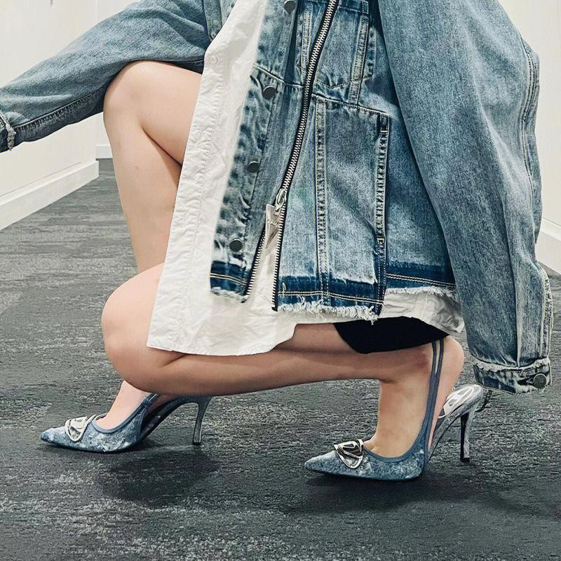 Giày Cao Gót Hở Ngón Thiết Kế Mới 2022 Phong Cách Mỹ Cho Nữ