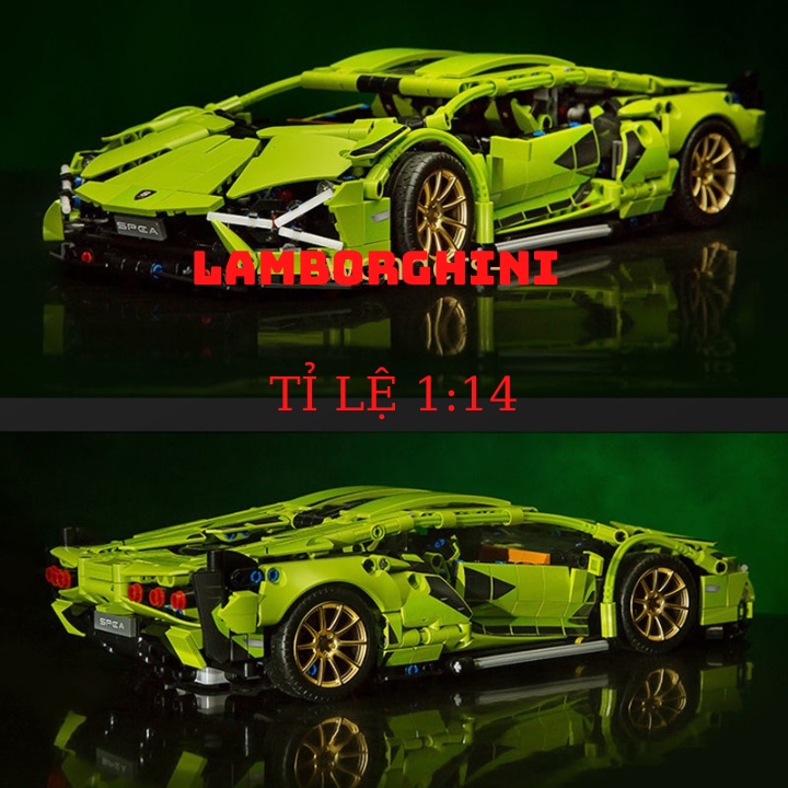 Đồ Chơi Lắp Ráp Kiểu LEGO Mô Hình Siêu Xe Lamborghini Tỉ Lệ 1: 14.